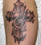 Cross Flames Tattoo - Tattoo For Men