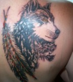 Back / Shoulder Wolf Tattoos For Men
