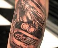 Cars tattoos on arms
