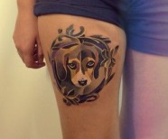 Dogs tattoos on legs