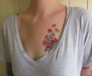 Flowers tattoos on chest