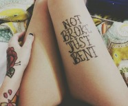 Quotes tattoos on legs