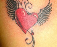 Red and black hearts tattoos