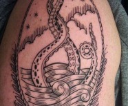 Sea inspired tattoos by Duke Riley
