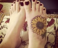 Yellow sunflowers tattoos