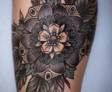 Alice Carrier floral tattoos