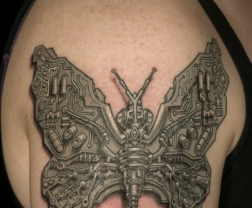 Butterflies tattoos on shoulder
