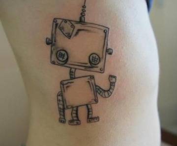 Colorful robbots tattoos