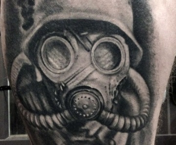 Gas mask tattoos