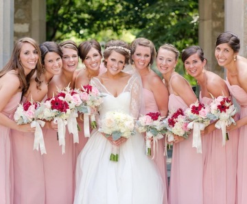 Overview of Pink Bridesmaids’ Dresses