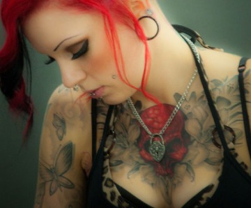 Red hair girl tattoo