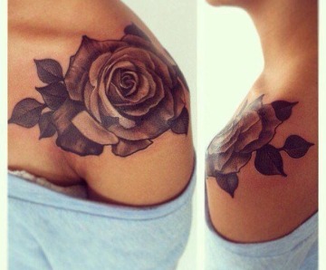 Roses tattoos on shoulders