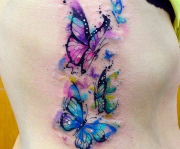 Watercolor butterfly tattoo