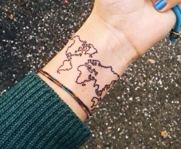 World map tattoos