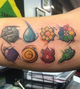 Pokemon element symbols tattoo