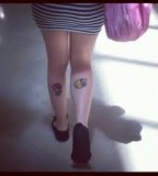 Pink Ribbon Thigh Sexy Tattoo For Girl (NSFW)
