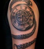 arm men tattoo clock