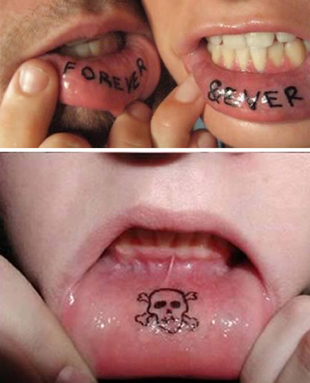 inner lip tattoo forever