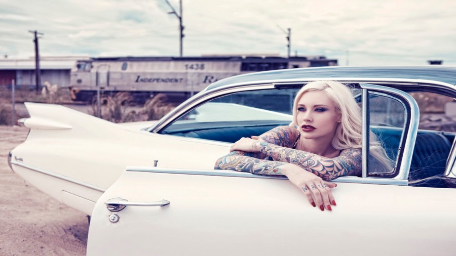 Girl tattoo car