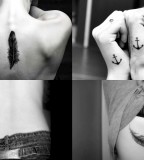 small tattoo designs collage of four