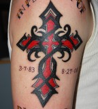 tattoo cross designs red black cross