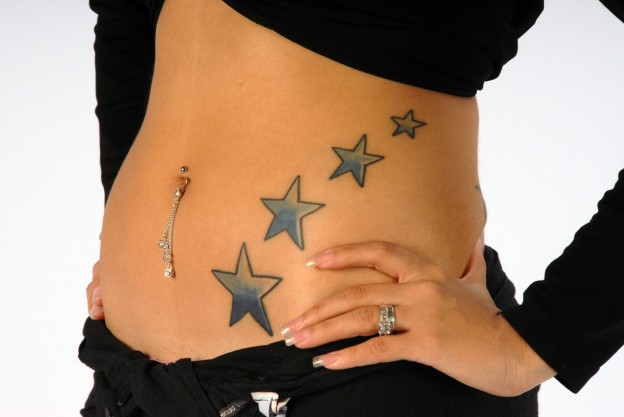 women tattoo designs side stars
