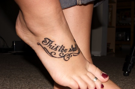 women tattoo designs words on feet
