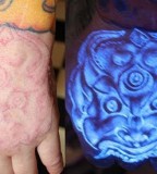 blacklight tattoo hand