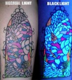 blacklight tattoo like stained glass