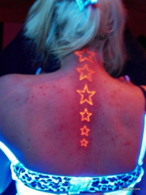 blacklight tattoo stars