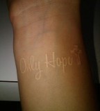white ink tattoo only hope