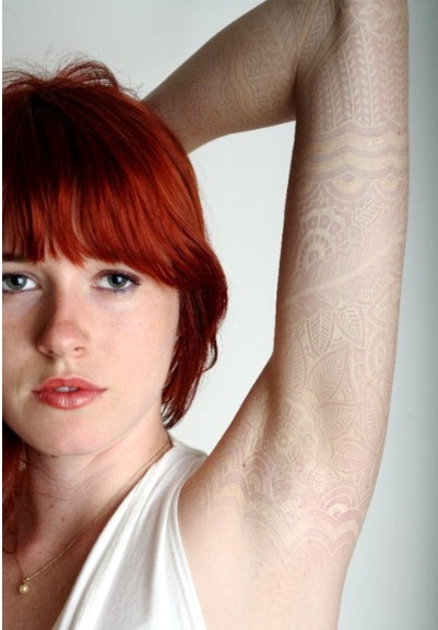 white ink tattoo white sleeve
