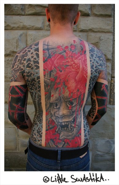 all body tattoo for man devil by little swastika