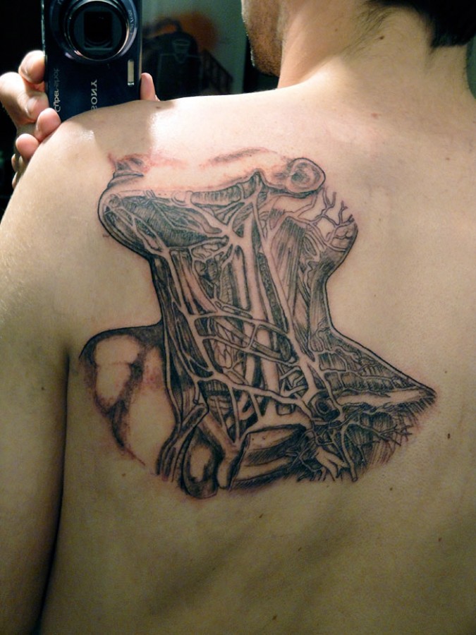 anatomical tattoo anatomical neck tattoo