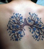 anatomical tattoo flowers decorated lungs