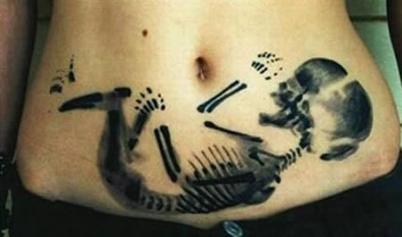 anatomical tattoo x-ray fetus tattoo