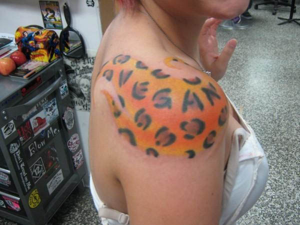 animal rights tatto leopard print vegan
