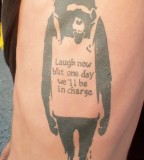banksy graffiti tattoo monkey laugh now but one day we'll be in charge