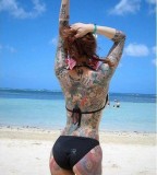 beach girl tattoo oriental full back tattoo