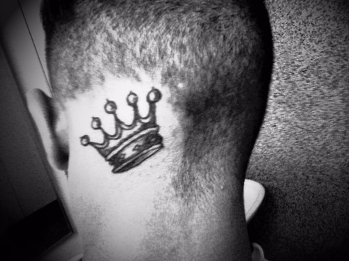 crown tattoo back head