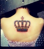 crown tattoo on back