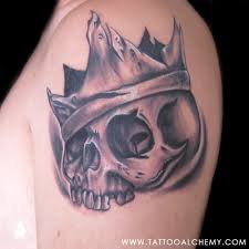 crown tattoo skeleton head