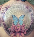 energy tattoo butterfly lotus angel wing, memorial, flowers, angels, insects, energy wave