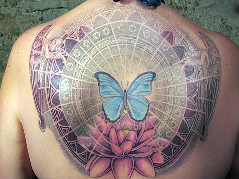 energy tattoo butterfly lotus angel wing, memorial, flowers, angels, insects, energy wave