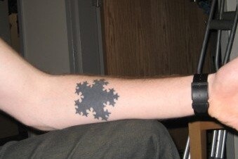 fractal tattoo black snowflake