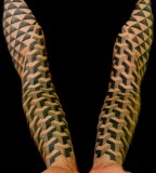 geometric abstract tattoo geometric optical illusion sleeves