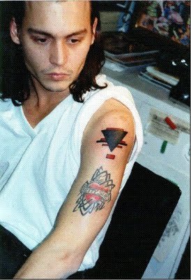 johnny depp tattoo inverted triangle