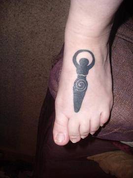 pagan tattoo goddess on foot