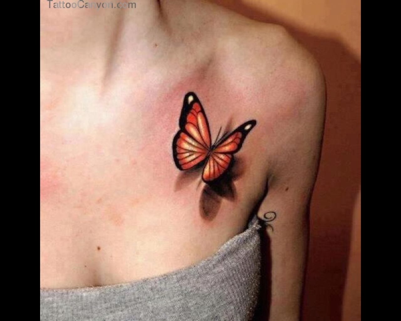Butterfly Shoulder Tattoo for Women - wide 9