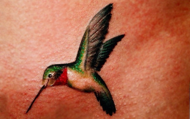 realistic tattoo hummingbird